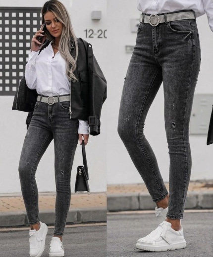 Jeans Hlače Francesca Sive