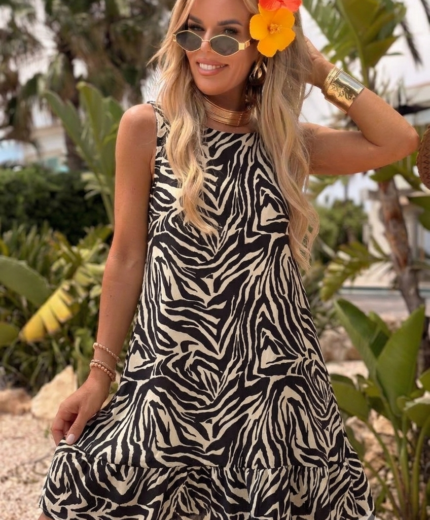 Obleka Bella Zebrasta