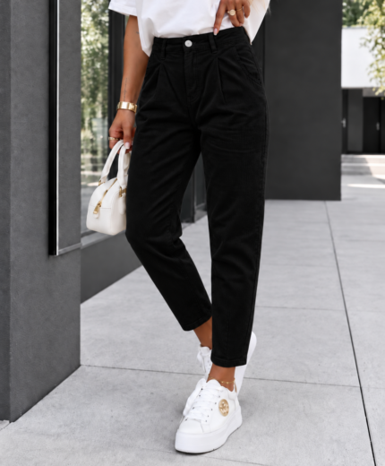 Mom Fit Hlače Rosalie Črne
